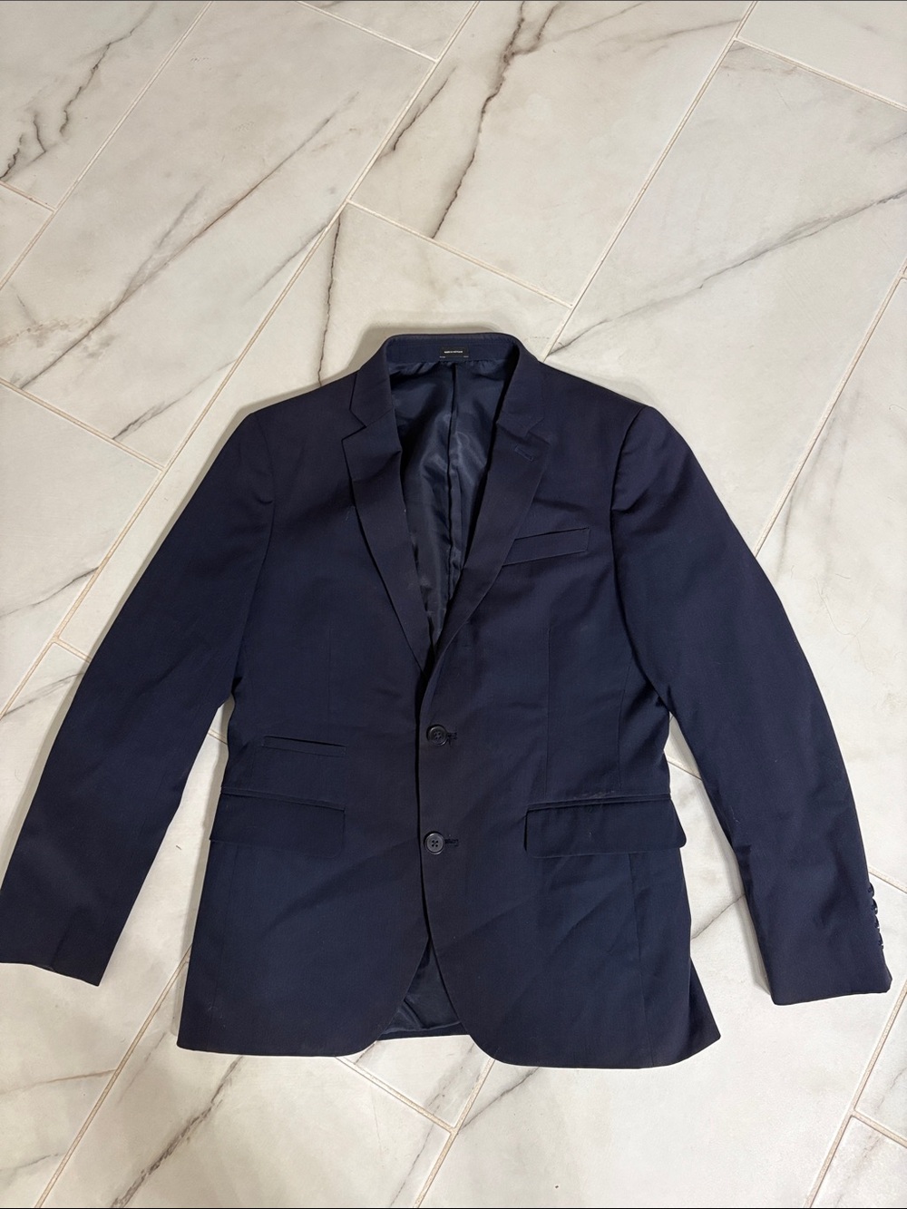 jf j.ferrar Navy Two-Button Sport Coat